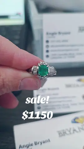 1.21ct emerald & .48ctw natural diamond in Platinum ring #jewelryonsale #christmas #jewelry #fashiontiktok #diamond 