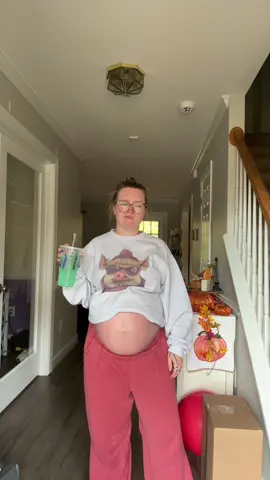 #stitch with @Kennadee Limon 🕊️ why don’t I look like that. I look more like the mascot on my shirt 😵‍💫😵‍💫😭  U are suchhhh a cute pregnant mama #fyp #39weekspregnant #pregnancytiktok #maternityfashion 