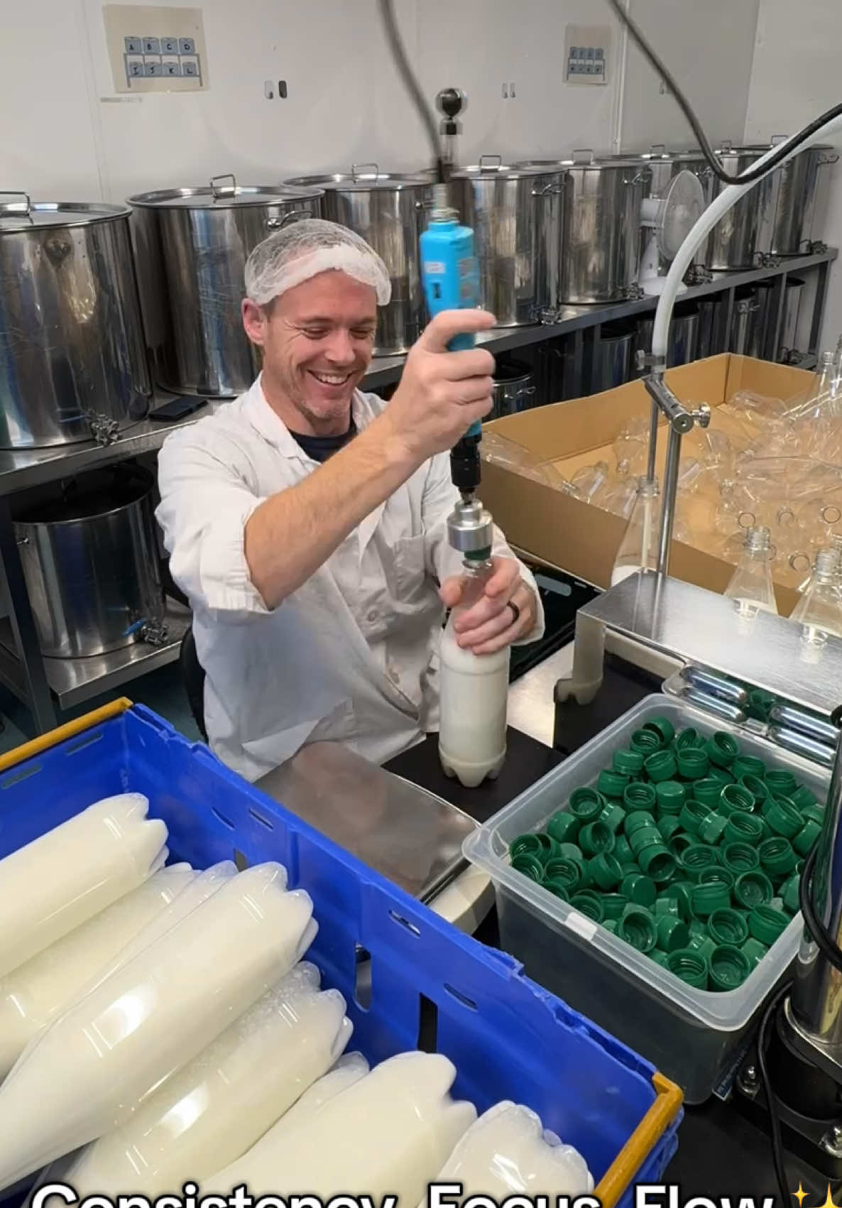 The quiet rhythm of bottling Kefir, done the Chuckling Goat way - by hand, with heart. 🐐🥛✨  #chucklinggoat #kefir #guthealth #timelapse #work 