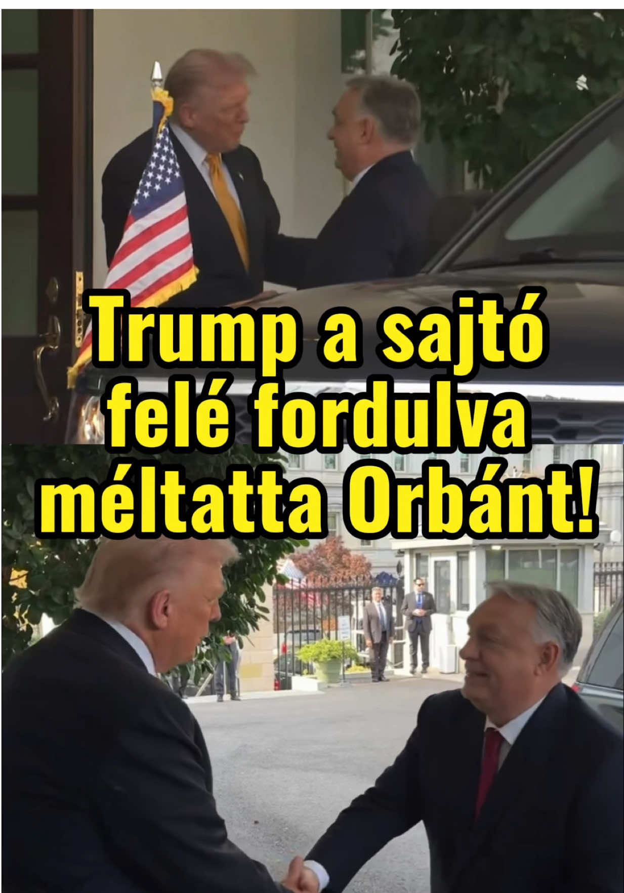 Donald Trump a sajtó felé fordulva és kikiabálva méltatta Orbán Viktort! #orbánviktor #donaldtrump 
