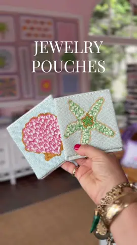 Needlepoint jewelry pouches 💍💜🌸🪡
