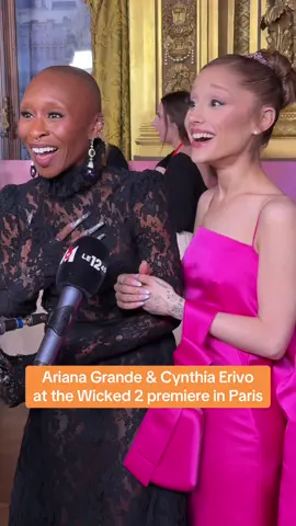 Glinda & Elphaba in Paris 🪄🎀 walking the red carpet! #ArianaGrande #CynthiaErivo #Wicked #WickedParis 