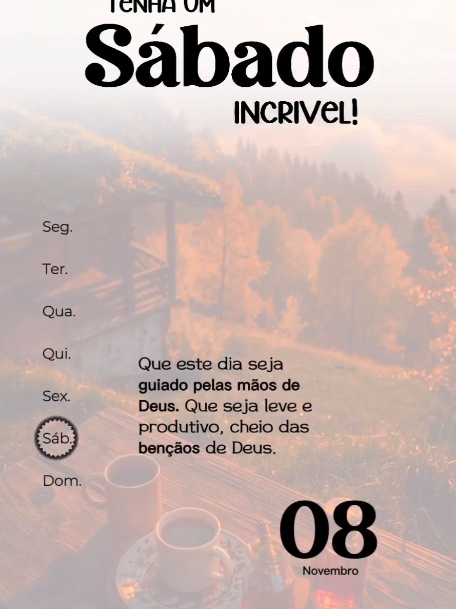 SÁBADO, 08 DE NOVEMBRO!  BOM DIA!#sabadou #sabado #bomdia 