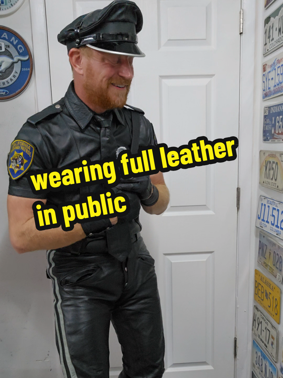 wearing full leather and leather pants in public. nobody cares. #gay #leatherpants #lgbt #🏳‍🌈 #fashion 