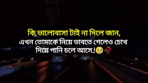 কি ভালোবাসা টাই না দিলে জান এখন তোমাকে নিয়ে ভাবতে গেলেও চোখ  দিয়ে পানি চলে আসে.!🥹❤️‍🩹#বাংলা #স্ট্যাটাস #foryou #foryoupage #tiktokbanglades 