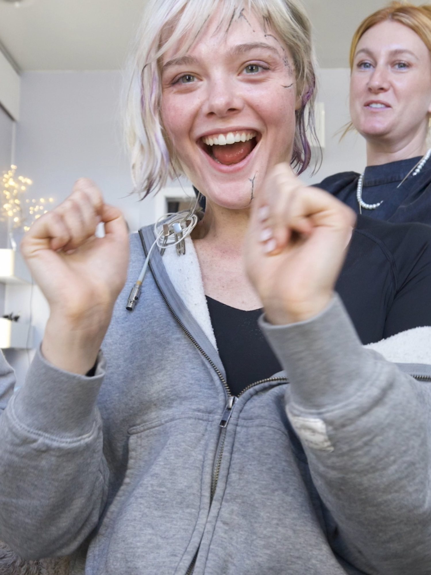 Watch Elle Fanning go from human to synth. #PredatorBadlands is now playing in theaters and IMAX. Get tickets now.