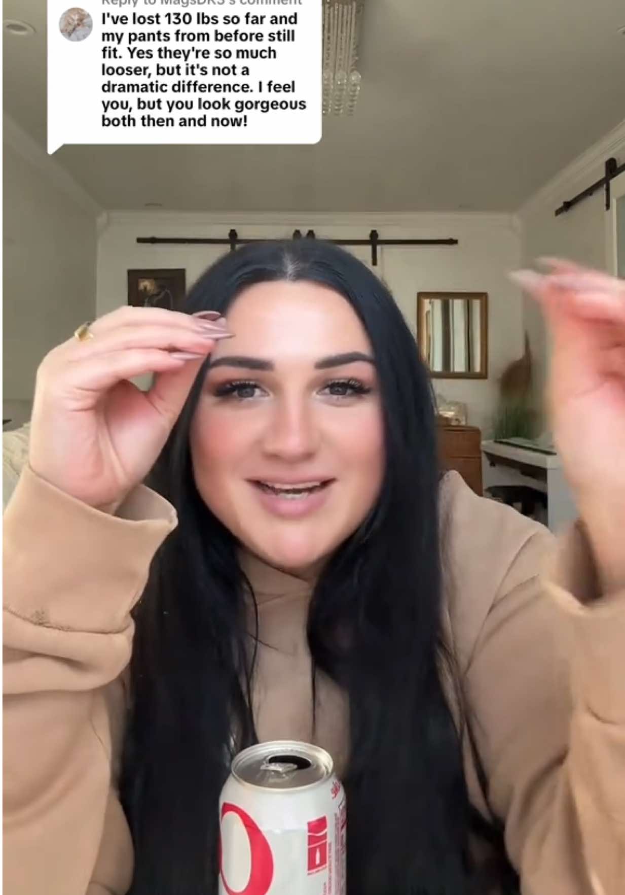 Replying to @MagsDK3 losing 100lbs and still wearing the same clothes is wild. im sick so excuse the stuffiness #weightlossjouney #100lbsdown 