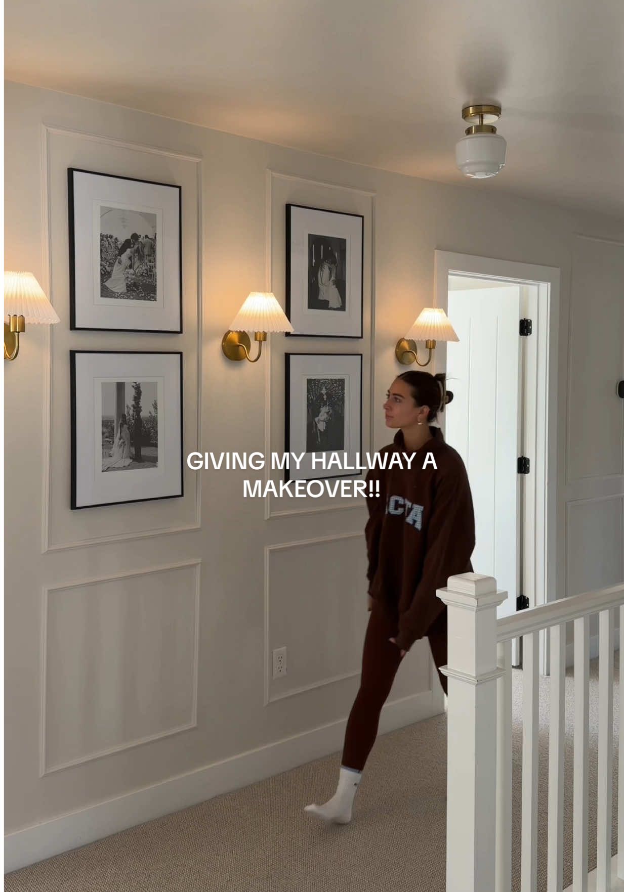 Let’s give my hallway a ✨MAKEOVER✨ I need this molding on every wall in my house ASAP it’s so cute!!! #homereno #homerenovation #hallway #hallwayrenovation #homeimprovement 