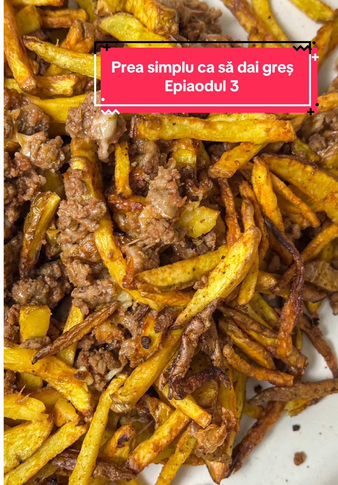 Prea simplu ca să dai greș, Episodul 3  Aș mânca cartofi dimineața, la prânz și seara. 😅 Dacă și ție îți plac, atunci această rețetă este pentru tine!  De ce trebuie să ții cont pentru a obține cartofii perfecți: •neapărat să îi speli după ce îi toci; •să îi scoți pe șervețele/prosoape de bucătărie și să îndepărtezi excesul de apă de pe ei; •nu folosi o cantitate foarte mare de cartofi; •mișcă cuva de la Airfryer de două-trei ori în timpul procesului de gătire.  Cantitățile sunt adaptabile în funcție de cât de mult dorește fiecare să gătească. Cuva de la Airfryer ul meu este de 6L și pot pregăti fără griji 1 - 1.2kg de cartofi. I-am condimentat cu puțin ulei, sare, piper, usturoi granulat, boia dulce afumată și cajun. De asemenea, timpul de gătire poate să fie mai mare dacă folosiți cartofi mai mulți sau dacă îi tocați mai groși. Mie îmi place să îi tai pai, subțiri.  Puteți să înlocuiți carnea de vită cu carne de porc/pui. Fiecare după preferințele lui. :)