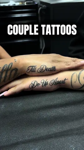Couple tattoos, Im located in Anaheim Ca If you want something like this TEXT (714)499-2918 or SEND a DM on IG @_slinkeeink thank you #xyzbca #lettering #viral #youngentrepreneur #tattoo 