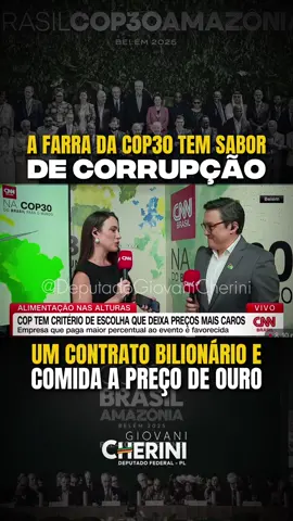 Na COP30, até a comida virou negócio. 30% de tudo o que é vendido volta pra organização. Meio bilhão de reais em contratos, e o povo pagando a conta.