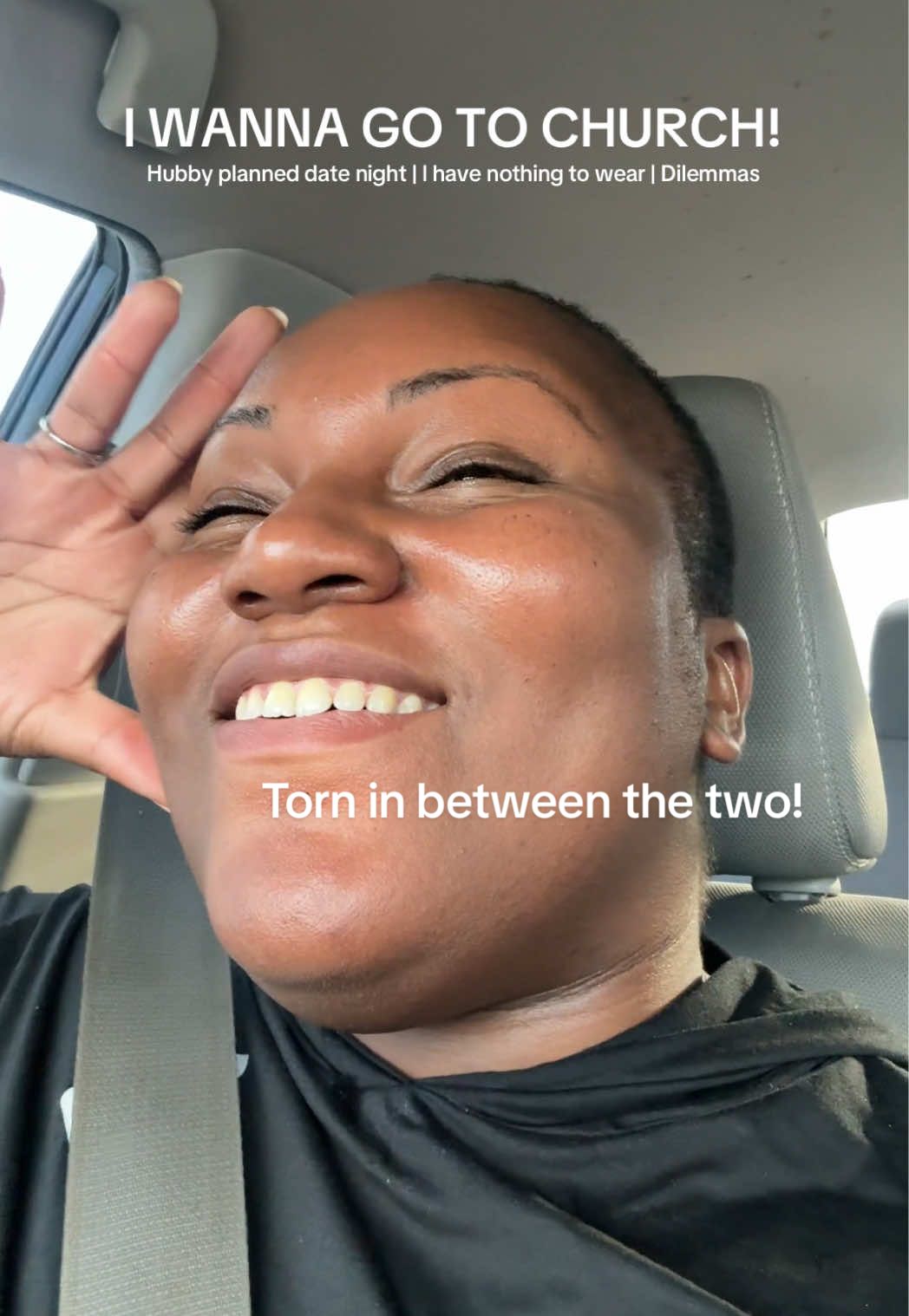 Where do you think hubby is taking me for date night that I can’t go to church 😭 we gotta where black and white 👀