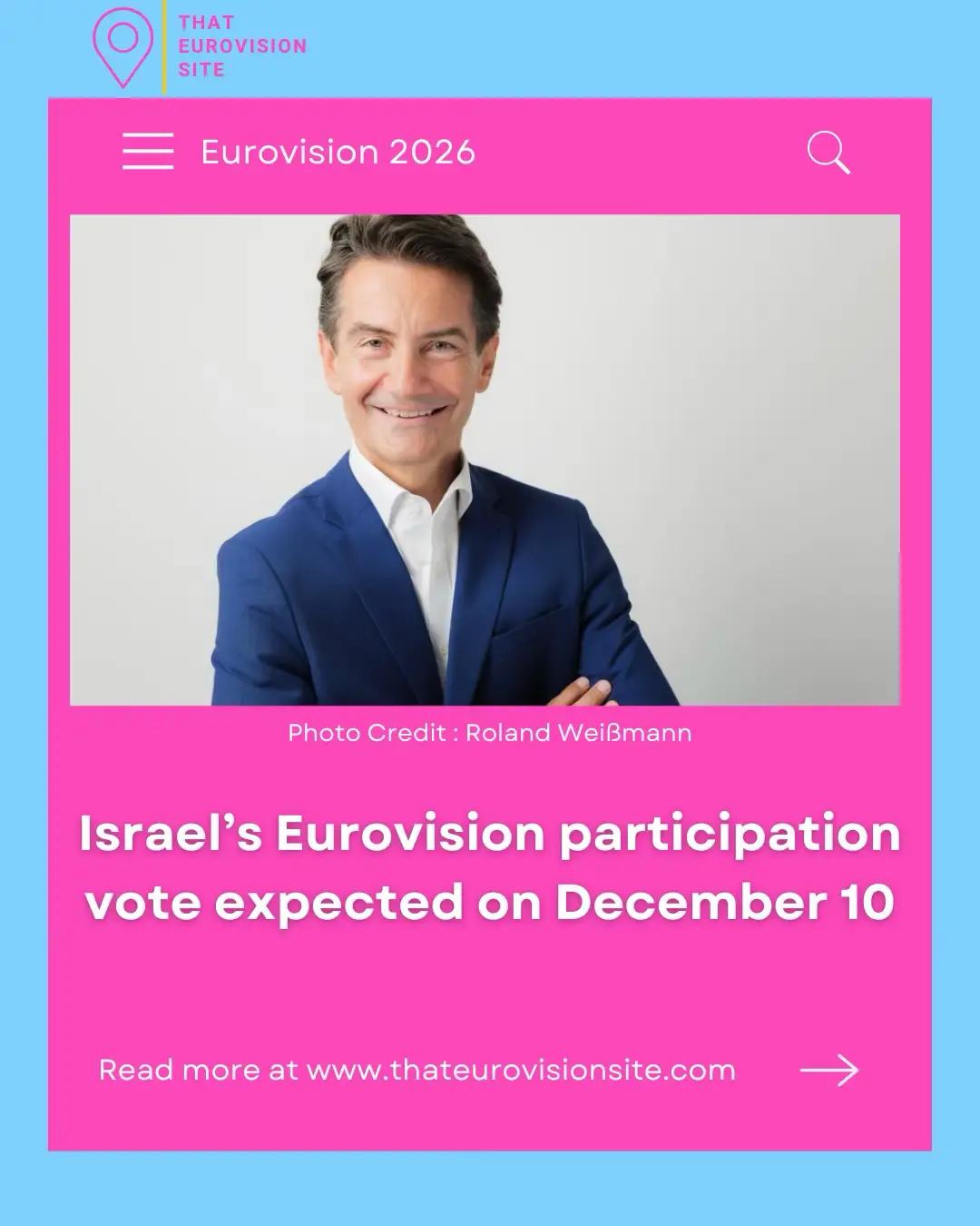 Roland Weißmann, Director General of #Austria’s public broadcaster #ORF @ORF , has called on other national broadcasters to support Israel’s participation in the 2026 #Eurovision Song Contest in Vienna.  Weißmann also pointed out that the financial risk to the organiser (ORF) is manageable even if one or two countries drop out. Will there be a solution on December 10? As always, please let us know what you think by getting involved in the comments below. 💭