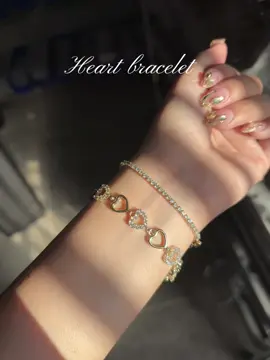Also available in color pink ✨💕 #pink #heart #bracelet #gold #girlie #forher #viral 