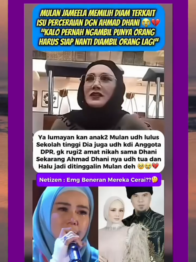 Mulan Jameela Gugat Cerai Ahmad Dhani benarkah? #rellsvideo #ahmaddhani #beritaterkini #artis 