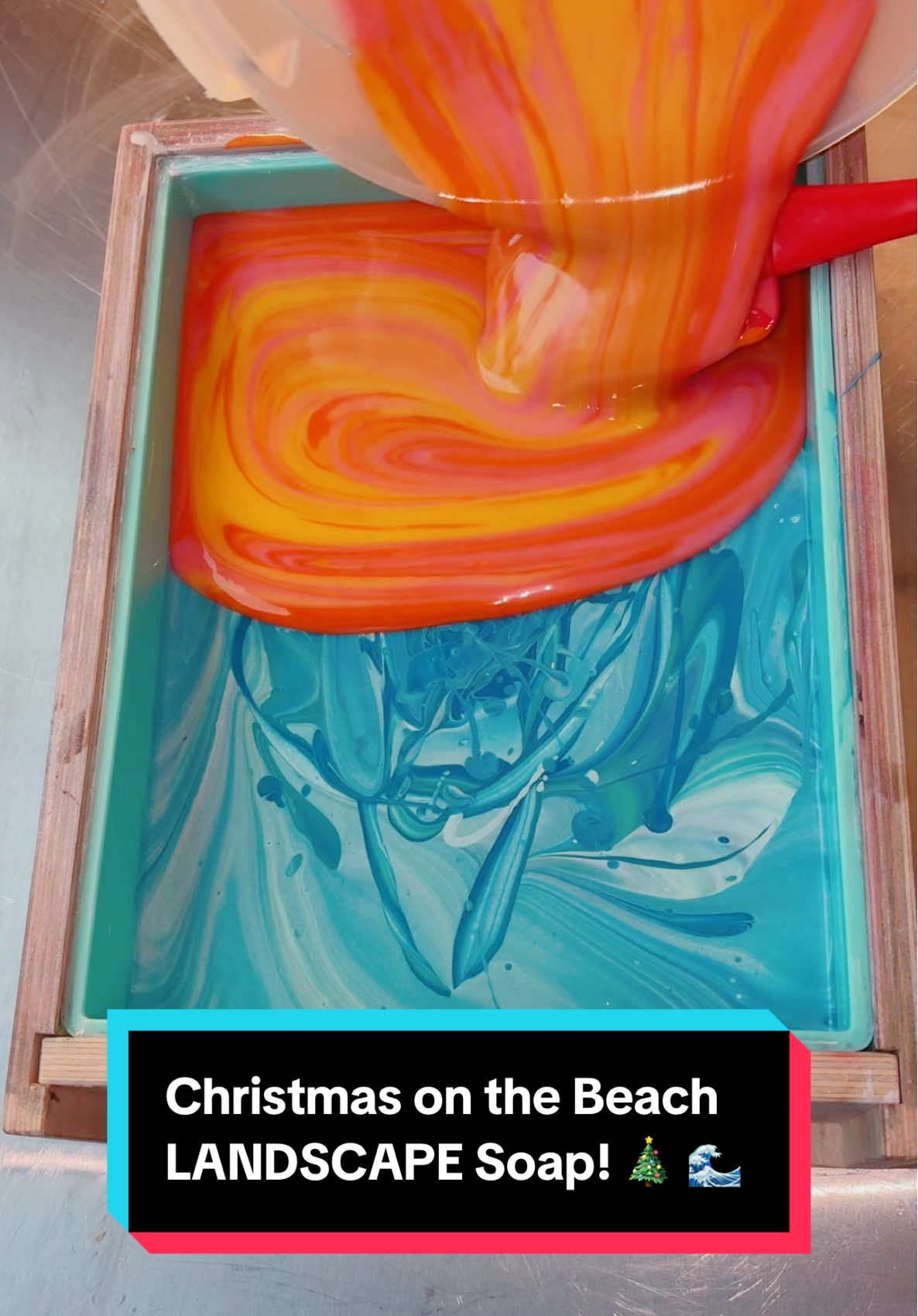 Christmas On the Beach LANDSCAPE Soap! 🎄 This Was So Tricky!!!!!  #landscapesoap #christmassoap #soapmaking #soap #handmadesoap 