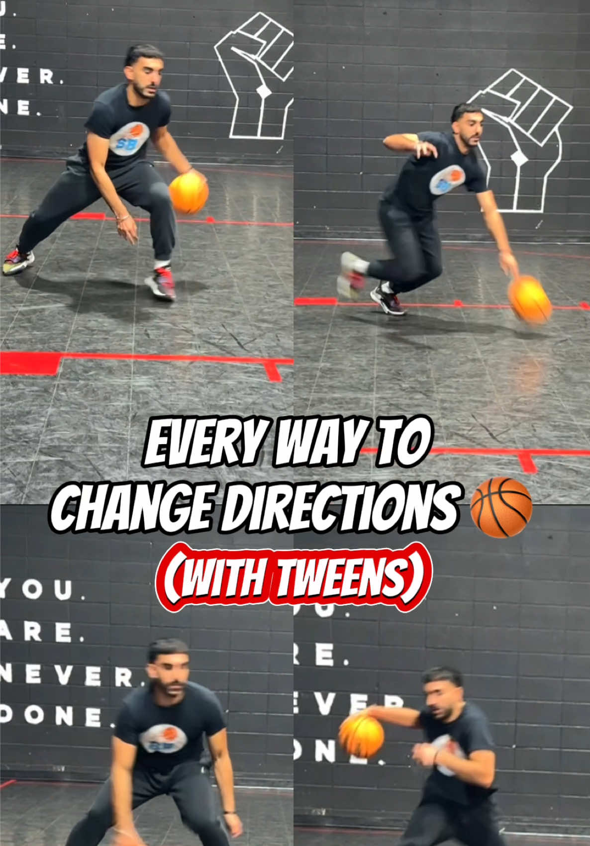 Every way to change direction with TWEENS🏀🔥💯 Do you have all of these in your bag?🤔🎒🏀 #b#basketballtrainingb#basketballmovesb#basketballdrillsb#basketballtipsb#basketballworkout