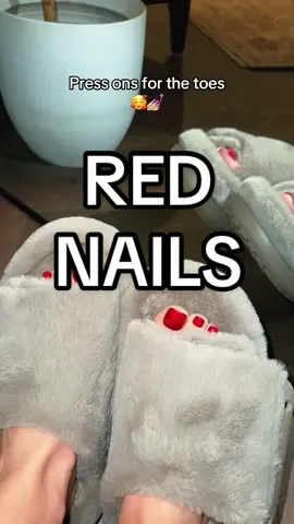 Press on pedicure by @Glamnetic #pedicure #nails #rednails #tiktokshopcreatorpicks #pressonnails