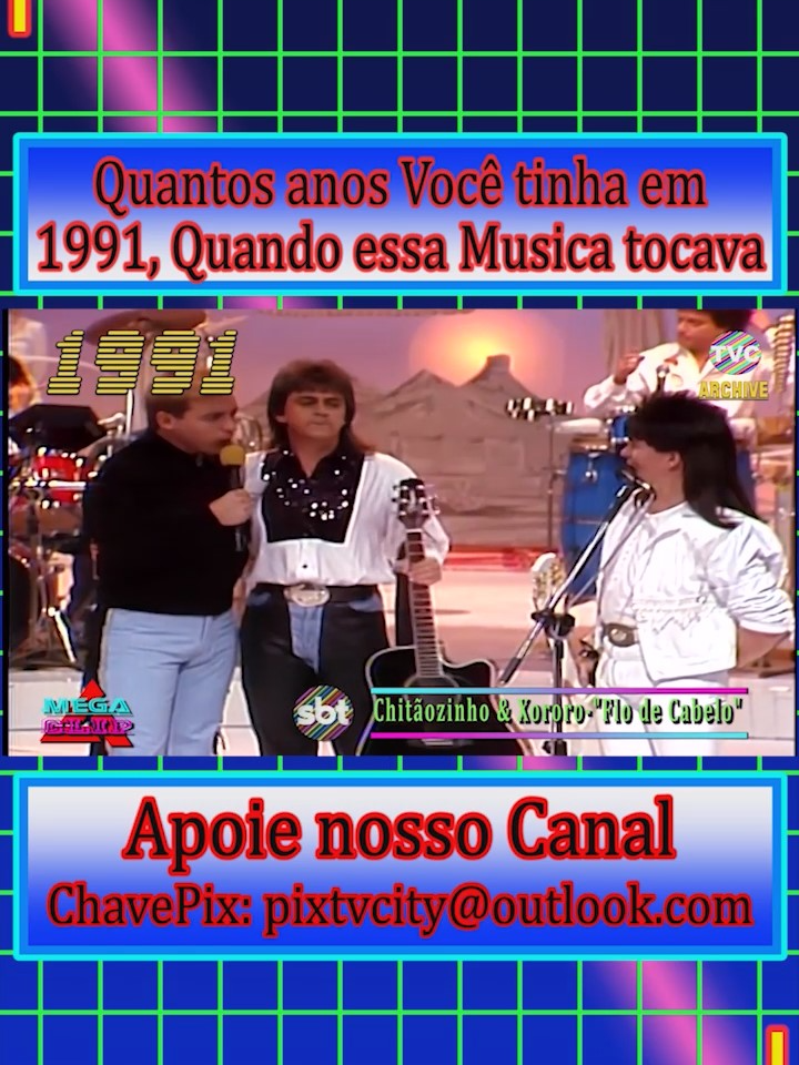 TVC MGP 436 sbt - Sabadão Sertanejo - Chitãozinho & Xororo - Fio de Cabelo - 1991 A mais 30 anos atrás direto do túnel do tempo: Chitãozinho & Xororo, a musica: Fio de Cabelo, em 1991, no programa Sabadão Sertanejo no sbt. O programa apresntado pelo Gugu fez a musica sertaneja alcançar todos os publicos. A musica: Fio de Cabelo, fez muito sucesso durante a década de 90 Brasil a fora. você lembra dessa musica? quantos anos você tinha em 1991? Ajude nosso canal a continuar postando. Chave 🔑 Pix: pixtvcity@outlook.com #redetvcitymonumental #Chitãozinho&Xororo #SabadãoSertanejo MGP-436