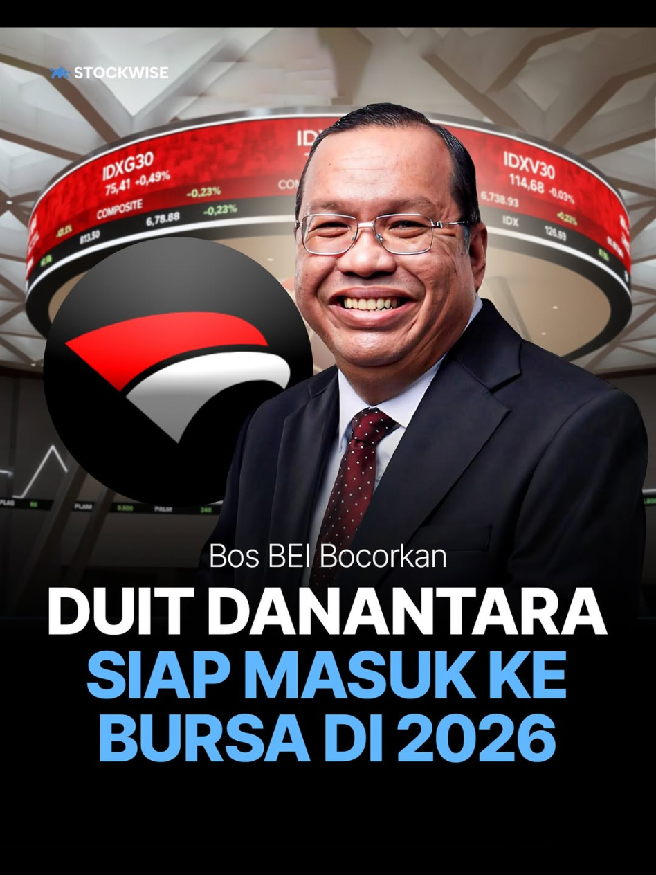 📰 Bos BEI Bocorkan Duit Danantara Siap Masuk ke Bursa di 2026🔥 KEJUTAN DI AWAL TAHUN DEPAN: Pasar Modal Indonesia bersiap menyambut suntikan dana segar bernilai triliunan rupiah! Direktur Utama Bursa Efek Indonesia (BEI), Iman Rachman, mengonfirmasi kabar penting: Badan Pengelola Investasi Daya Anagata Nusantara (Danantara), super holding BUMN, berencana memulai aktivitas investasi signifikan di pasar modal Indonesia pada awal 2026. Rencana ini bukan sekadar wacana. Danantara, sebagai pengelola aset strategis negara dan dividen BUMN, telah mengindikasikan bahwa sekitar 80% dana investasinya akan dialokasikan di dalam negeri, dengan opsi penyaluran melalui obligasi hingga ekuitas saham. Bahkan, diperkirakan likuiditas tambahan yang akan dibawa Danantara ke pasar modal mencapai angka Rp 23 triliun. Langkah ini sangat positif karena: 1. Meningkatkan Likuiditas: Memperkuat kedalaman pasar dan mendukung pertumbuhan investor domestik. 2. Mendorong IPO BUMN Besar: BEI dan Danantara sudah menjalin sinergi untuk mendorong perusahaan BUMN besar melakukan penawaran umum perdana (IPO). 3. Katalis Pertumbuhan Pasar: Dana jumbo ini diharapkan menjadi katalis kuat yang menstabilkan dan mendorong fase ekspansi baru bagi pasar modal nasional di tahun 2026. Bayangkan potensi kenaikan dan stabilitas pasar saham yang didorong oleh dana kekayaan negara terbesar di dunia (sesuai klaim Prabowo saat peluncuran Danantara) yang aktif berinvestasi. Ini adalah peluang emas bagi investor domestik karena pasar akan semakin tebal, emiten BUMN semakin profesional di bawah manajemen Danantara, dan Indonesia akan menjadi pilihan investasi global yang semakin kokoh. Tren net buy investor asing yang kembali masuk baru-baru ini semakin menguatkan sentimen positif ini, menjadikan 2026 sebagai Tahun Ekspansi yang dinanti. JANGAN LEWATKAN MOMENTUM BESAR INI! Segera pelajari instrumen dan saham unggulan di BEI, terutama emiten BUMN yang berada di bawah pengelolaan Danantara (seperti BBRI, BMRI, BBNI, TLKM, dan lainnya). Persiapkan portofolio Anda untuk memanfaatkan arus dana triliunan rupiah yang siap mengalir ke bursa. #andryhakim  #stockwise  #danantara  #ekonomi  #indonesia 
