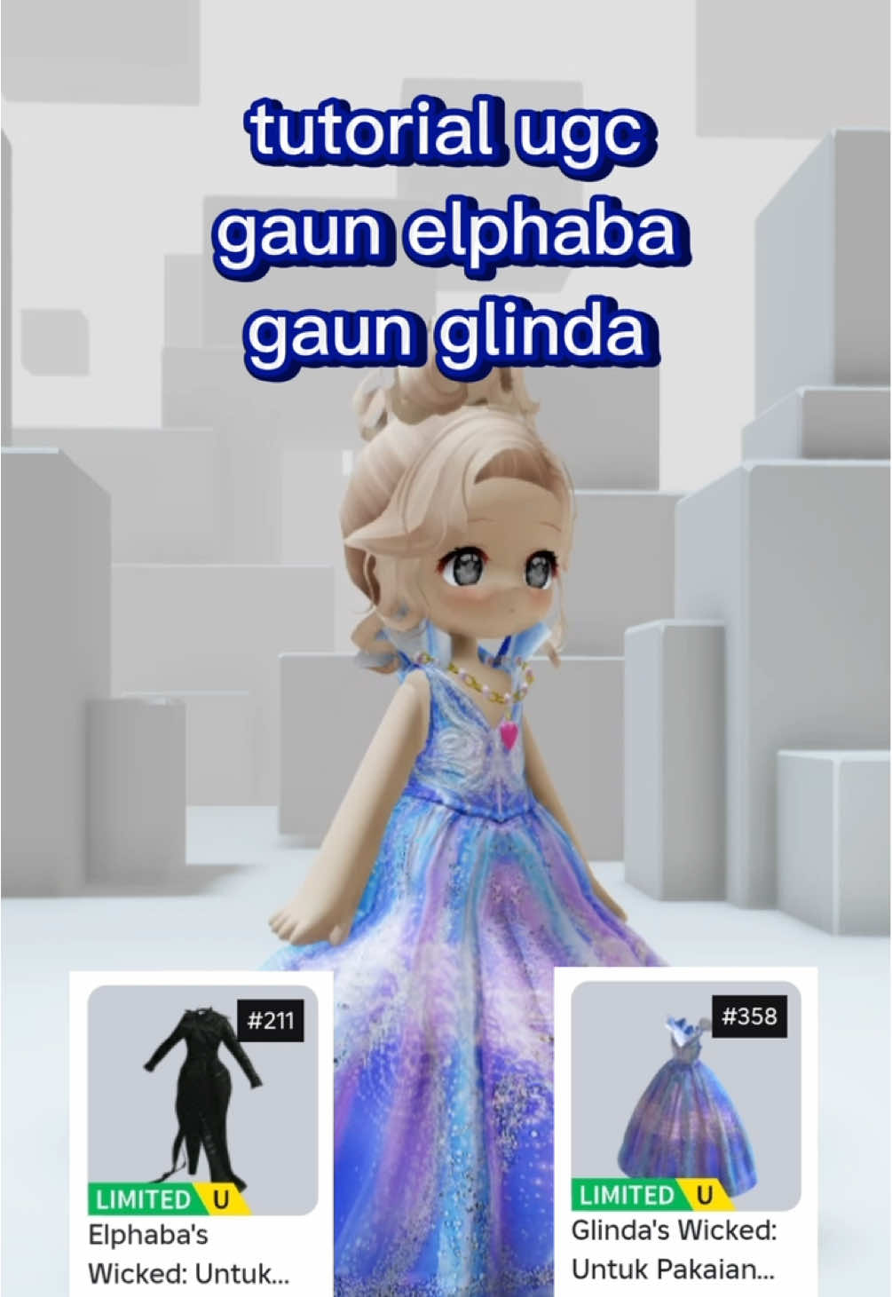 tutorial ugc gaun elphaba dan gaun glinda #roblox #ugcroblox #ugcgratis #robloxfyp #ugc 