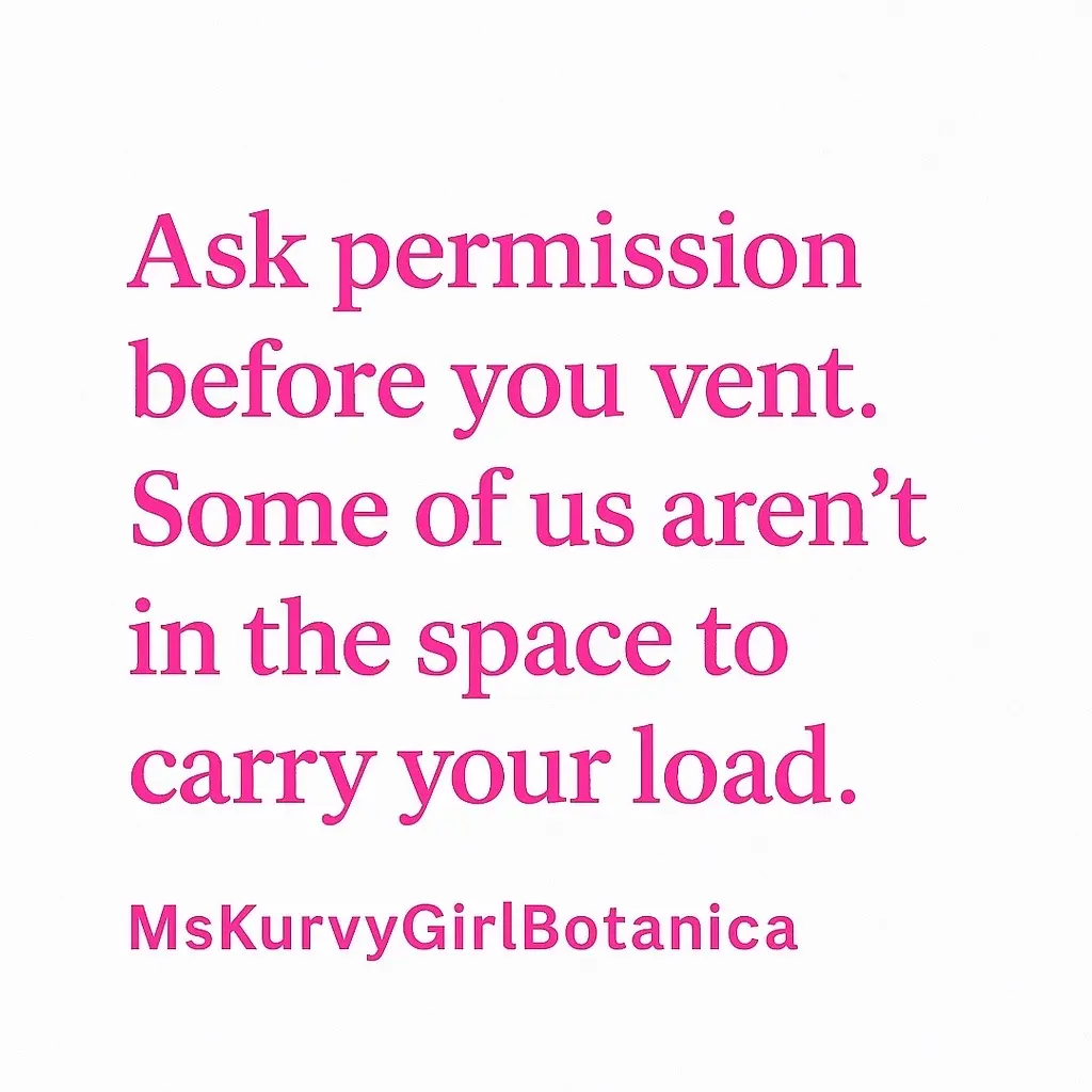 Protect your peace. We’re not always in a space to carry what others are dropping. 💖 Set boundaries. Ask permission. Heal gently. ✨ MsKurvyGirlBotanica #MentalWellness #ProtectYourPeace #BoundariesMatter #EnergyProtection #HealingJourney      
