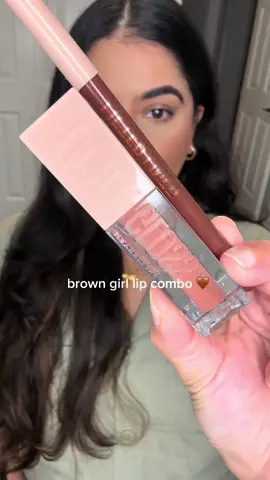 Brown girl lip combo 🤎 #lipcombo #lipgloss #lipstick @Maybelline NY 