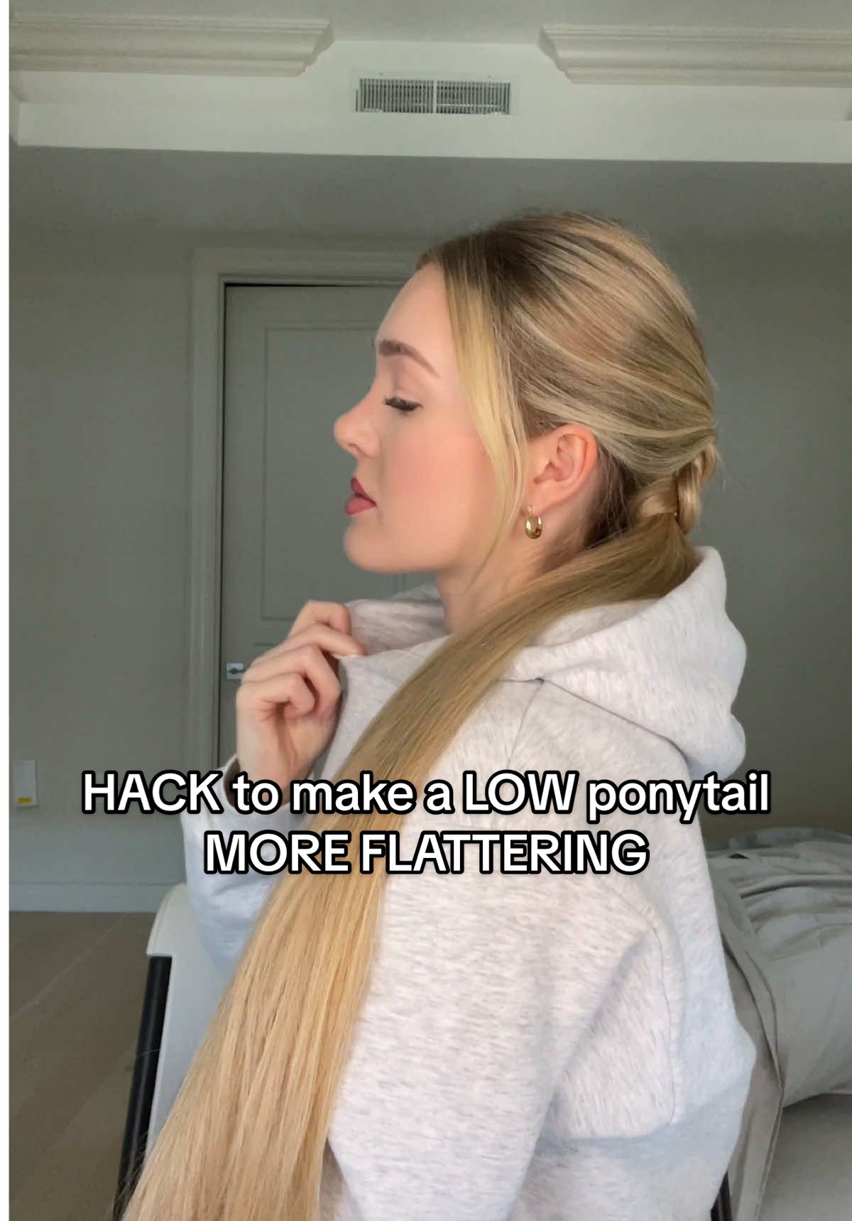 ANYONE can pull of THIS type of low ponytail hairstyle 😌💅 #fyp 