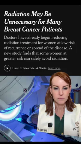 The testing we do to look at need for radiation is called AidaBreast and is now available in my area.  So exciting to give our patients individualized recommendations and hopefully avoid unneeded treatments #breastcancer #radiation #mastectomy 