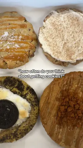 Don’t judge us, a cookie a day is self-care right? Which flavor are you day-dreaming about? 🧡 Salted Caramel Reese’s 🍁 Pumpkin S’moreo 🍎 Cider Mill Donut 💥 Biscoff Explosion 🍫 Brookie 💕 Red Velvet Oreo #cravecookies #denverfoodscene #cookiesoftiktok 