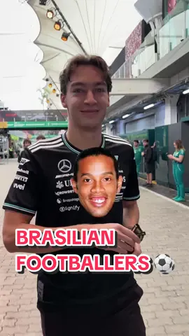 Naming the first Brasilian footballer that comes to mind... 🇧🇷 💭 #f1 #formula1 #mercedesf1 #brazilgp #football