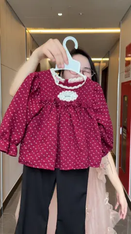 [5-18kg] -887Set áo  dài tay màu đỏ