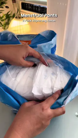 No more tagos na kapag heavy period pag suit mo ito 60pcs na ang laman sobrang sulit! #menstrualpants #pantydiaper #napkinpants #heavyperiod #menstruation 