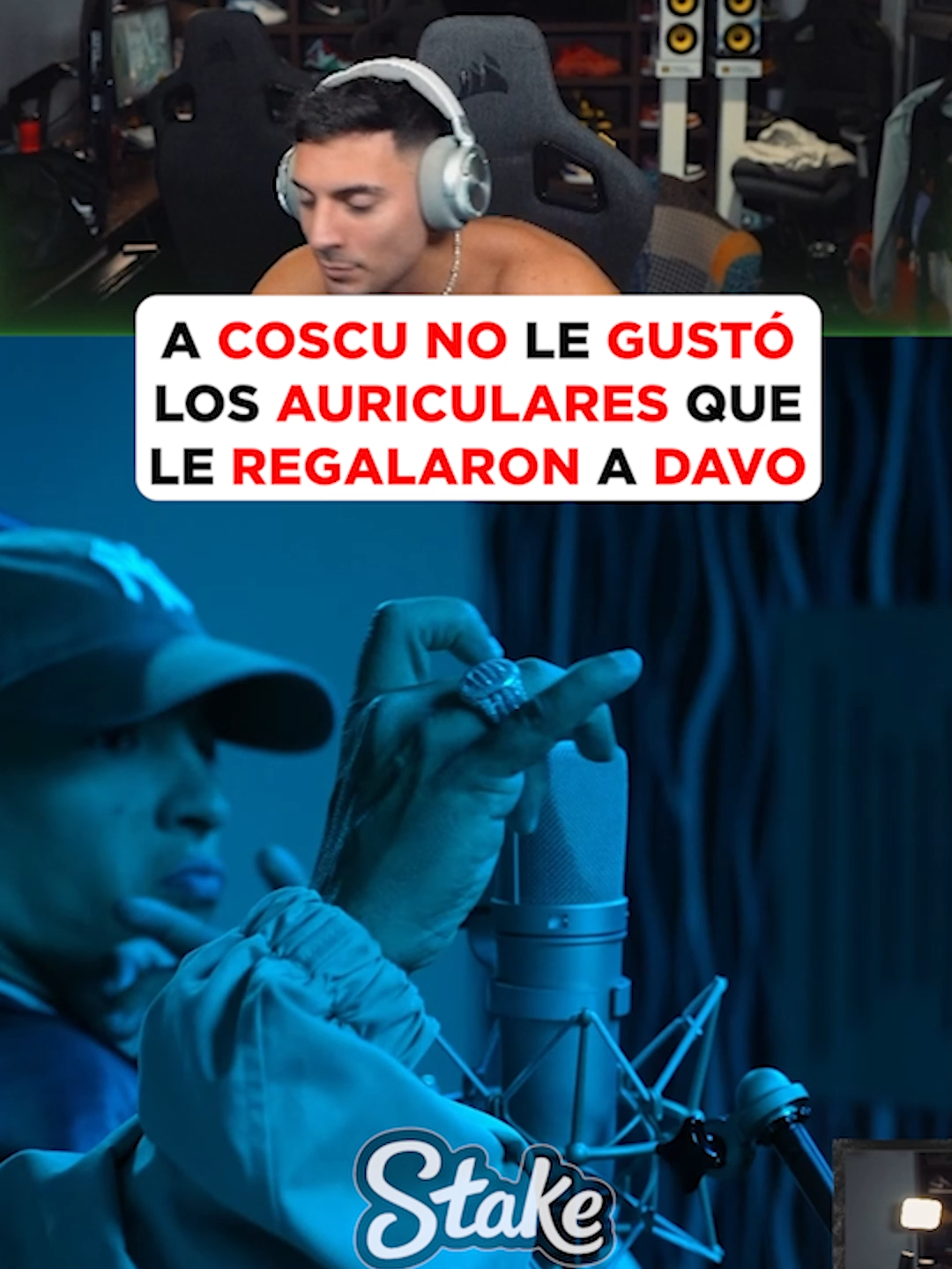 A COSCU NO LE GUSTÓ LOS AURICULARES QUE LE REGALARON A DAVO #coscu #lacobraaa #davoxeneize #argentina #bocajuniors #ibai