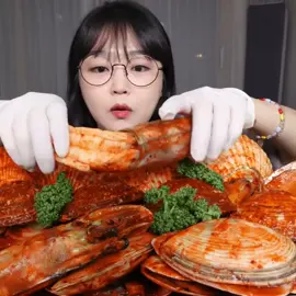Mukbang spicy seafood (Yt:Aejeong)  #food #spicyfood #mukbangkorea #asmr #fyp 