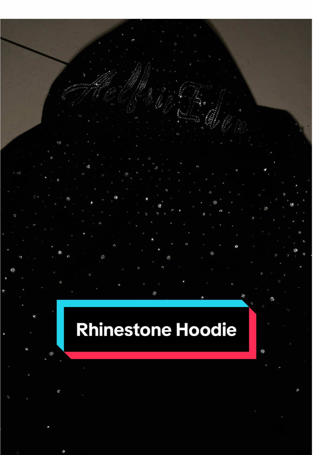 Trust me when I say this, you will get hella compliments when you wear this!! Rhinestone Bling’d out sweater from @aelfriceden_official is 🔥! #rhinestone #bling #hoodie #unisex #fyp 