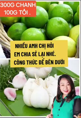 300gr chanh + 100gr tỏi. Chanh thái lát để cả hạt và vỏ, tỏi bóc vỏ lấy tép trắng( Nếu có tỏi đen thì càng tốt)  cho tất cả vào máy xay nhuyễn. chắt lấy nước chia 3 lần uống trong ngày. Uống trước hoặc sau ăn 30p. Áp dụng hỗ trợ tiêu u và kháng viêm .  #Protandim #xuhuong #hottrend #immucan 