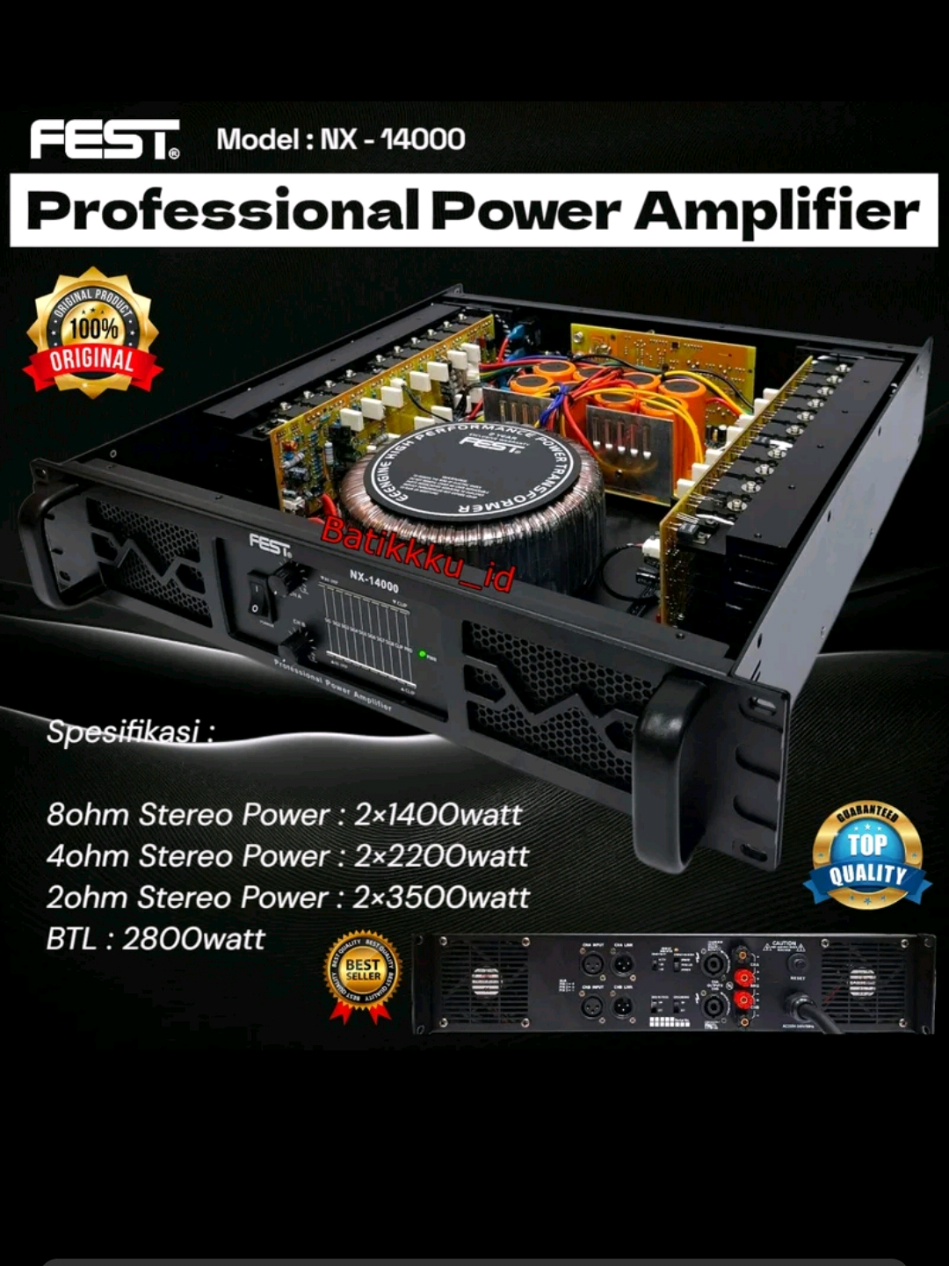 Membalas @muhammadprasetyo24 Power Amplifier FEST NX 14000  Class H original. power balap buat 18inx4 subwoofer