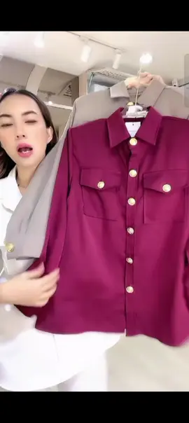 Kemeja Diana Kancing Buton Gold Lengan Panjang Baju Formal #KemejaWanita #KemejaOversize 