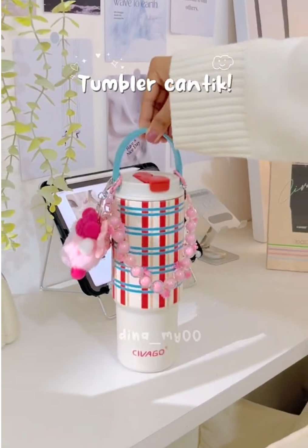 Tumbler cantik! Suka banget sama motifnyaa #tumblercantik #civagotumbler #tumblerstainless #botolminum #dina_my00 