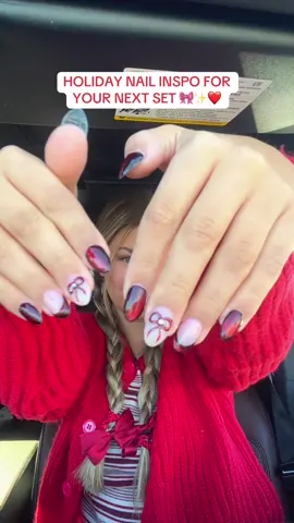 early holiday nails have officially entered the chat ❤️✨🎀 loveeee the red cateye bow moment they’re like just the right amount of festive but not over the top christmas just yet 💌 - - #christmasnails #holidaynails #christmasnailinspo #nailinspiration #freshset  
