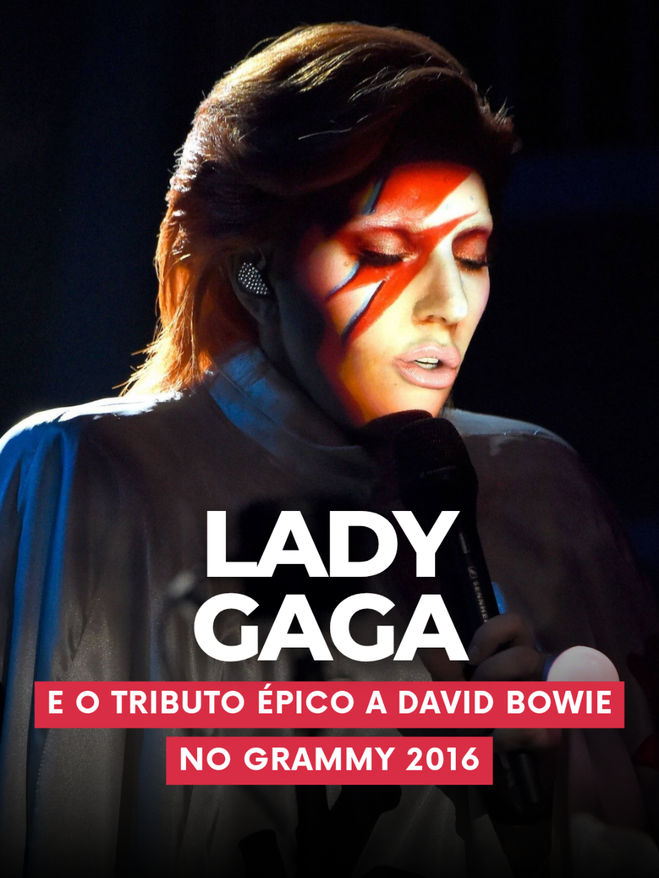 Relembre o tributo épico de  @ladygaga a David Bowie no Grammy 2016, uma performance que marcou a história da música pop. #ladygaga #gaga #viral #davidbowie #bowie @Lady Gaga Brasil 