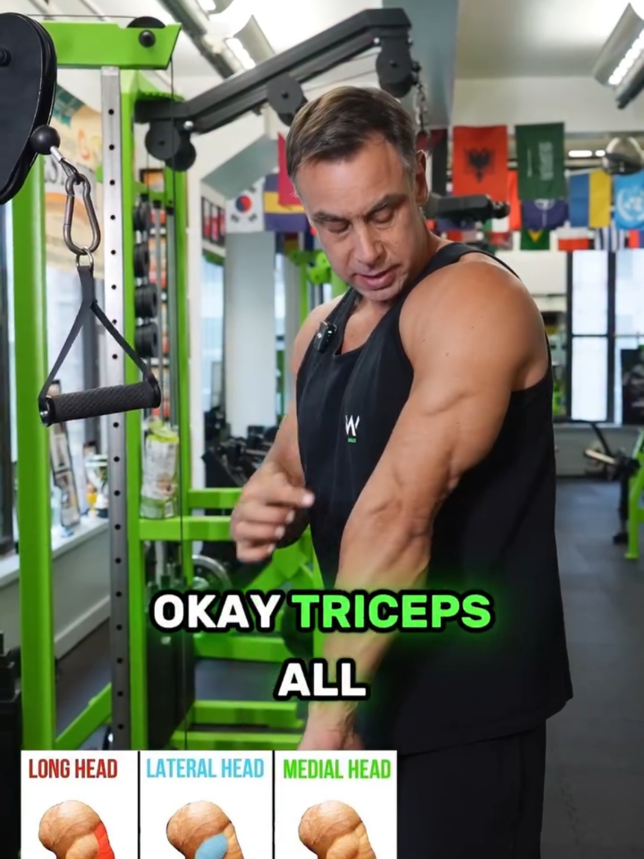 Grow all 3 heads of the triceps! #triceps #armday #gym 