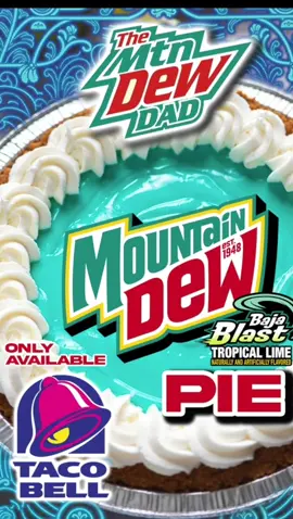 The @Mountain Dew @tacobell Baja Blast Pie Review. #mountindew #bajablast #tacobell #pie #mtndew 