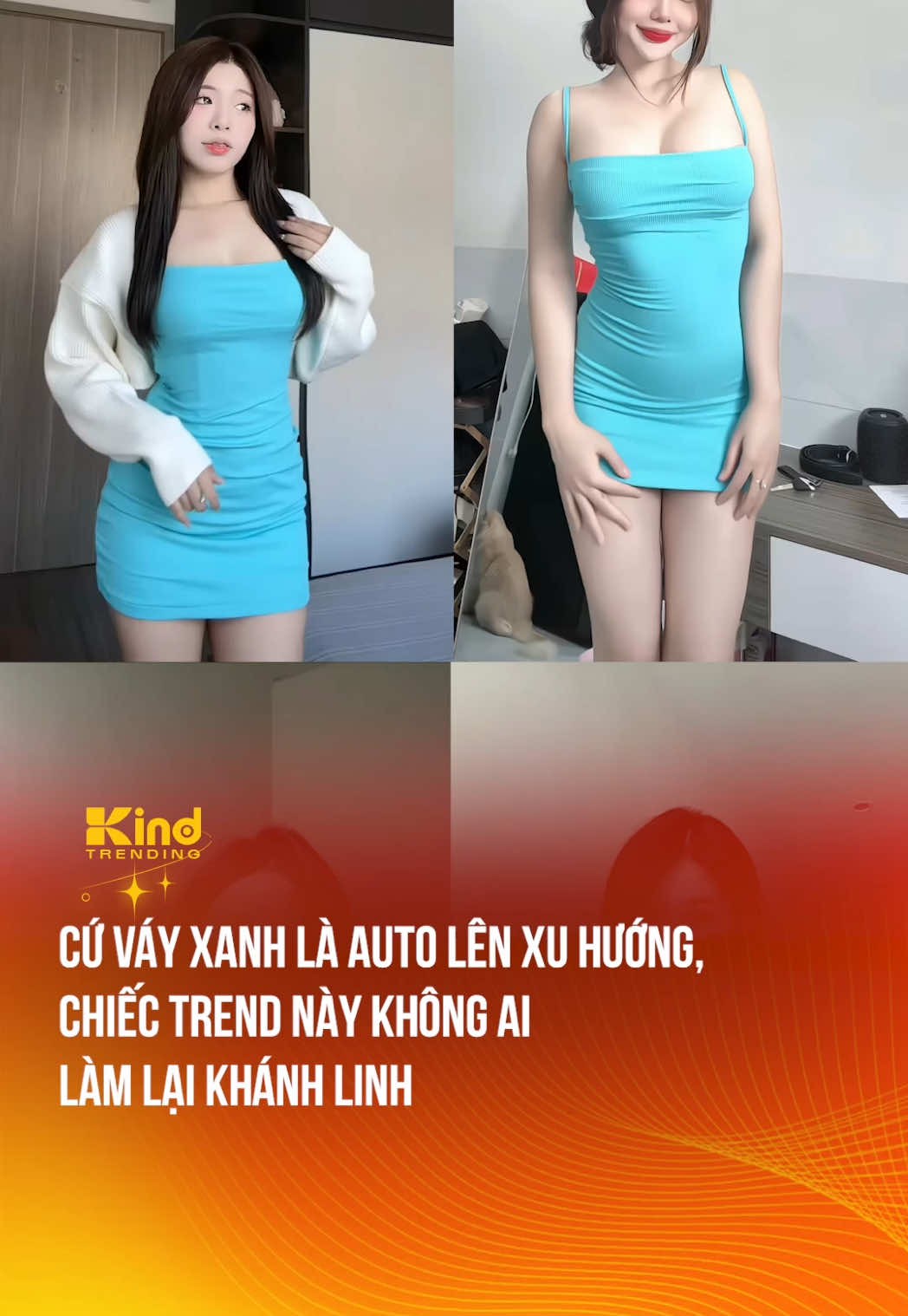 Biết anh thích màu trời nên em hồi hồi chọn màu váy xanh 😚 #trending #xh #viral #vayxanh 