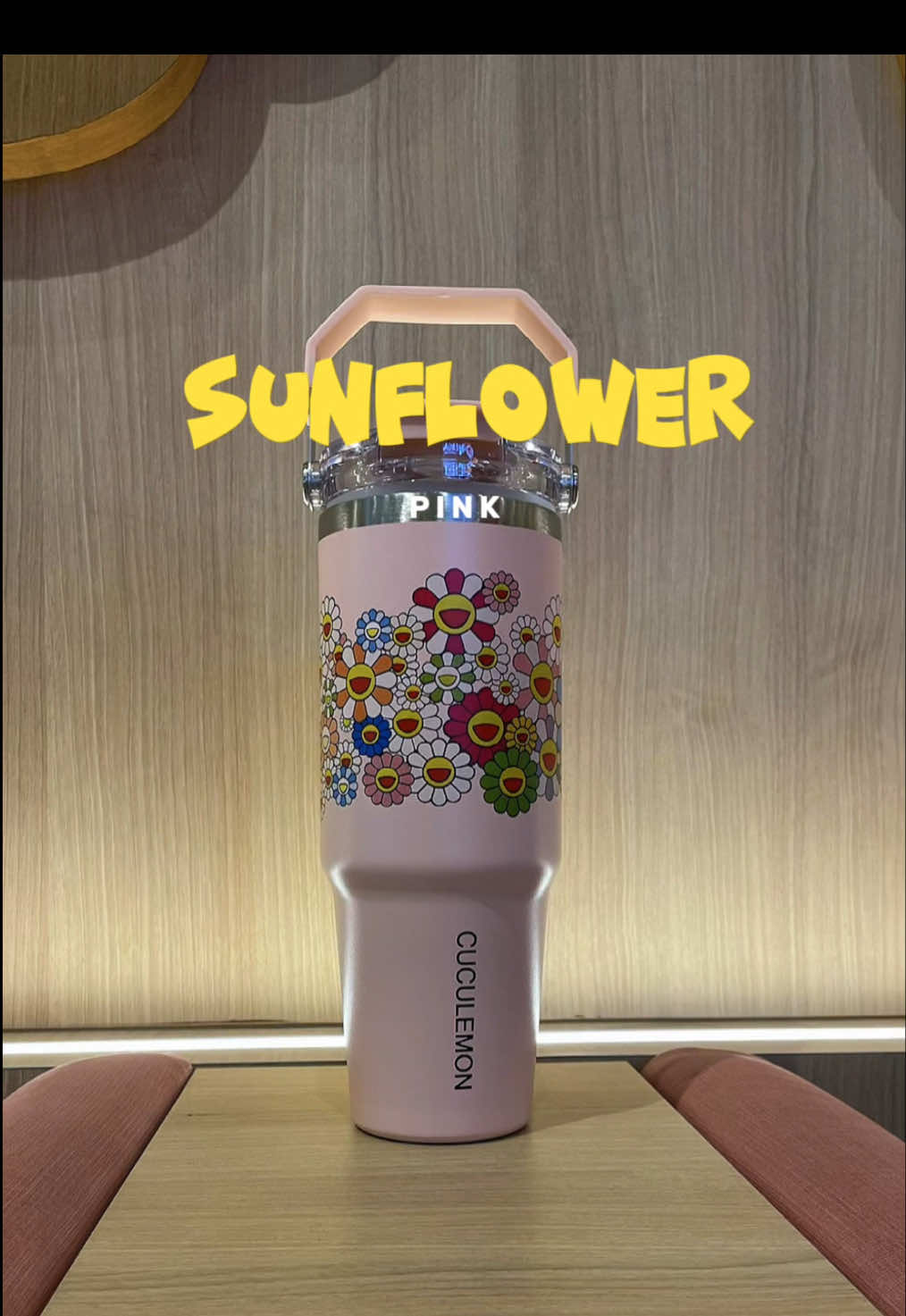 My tumbler matches my vibe — calm, cozy, and a little dreamy ☁️ 🌼 💞 #softgirlaesthetic #prettyinpink🎀🎀 #cuculemontumbler #homeessentials #mugcollection 