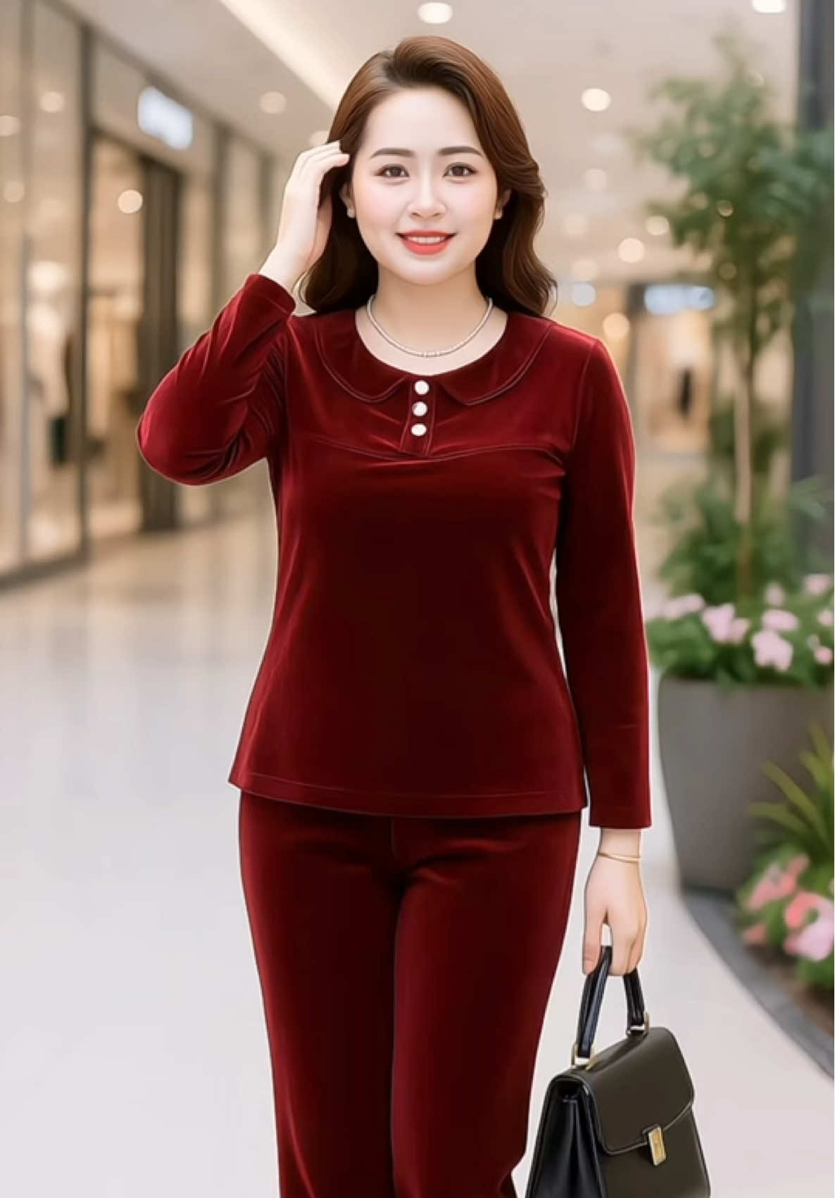 Bộ nhung trung niên #thoitrangtrungnien #quanaotrungnien #dobomacnha #dobotrungnien #bonhungtrungnien 