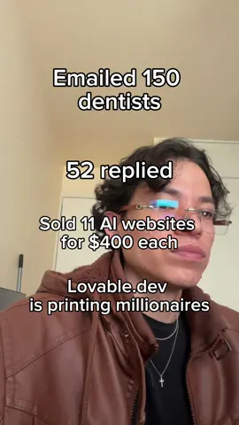 Cold emailing 150 dentists a day until I close a sale #techtok #lovablepartner 