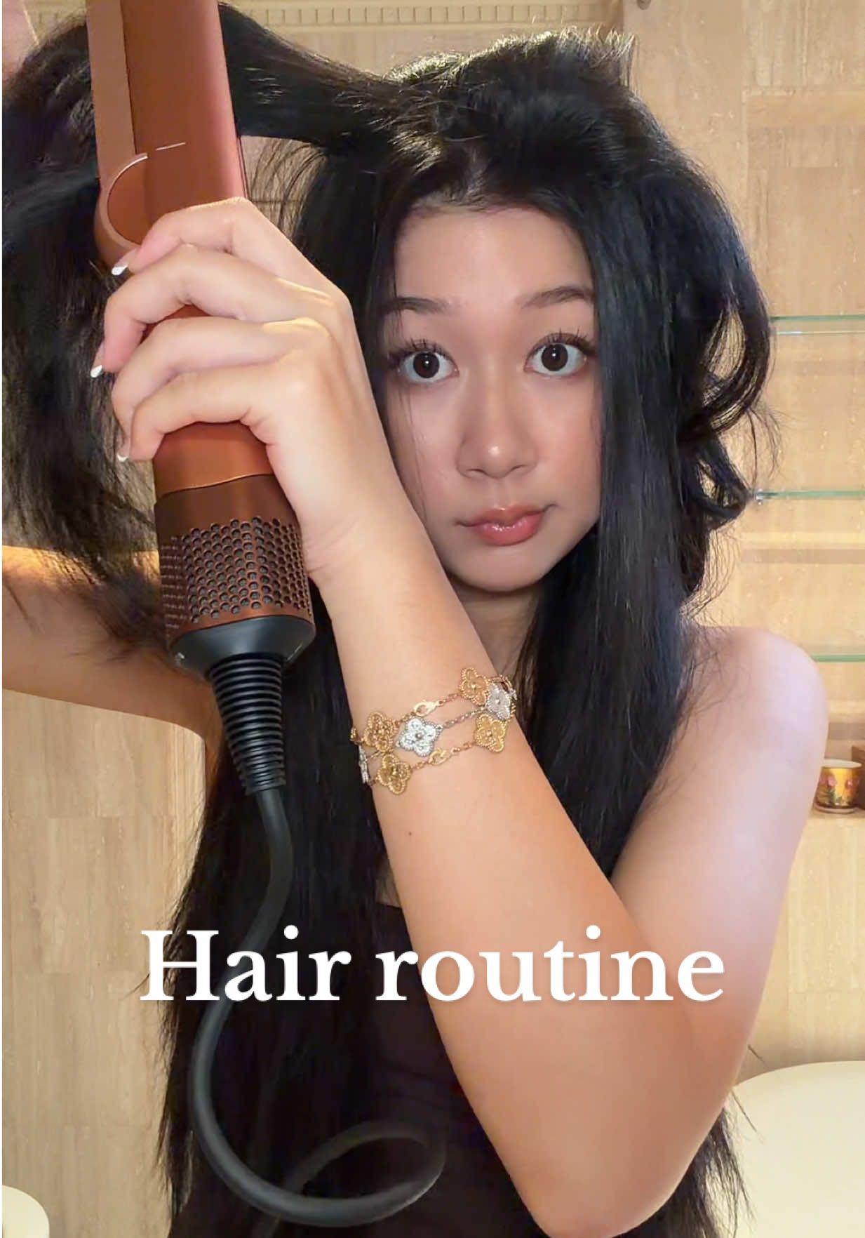 Glass hair care routine🫧 ft the quickest Dyson tool you need to add to your wishlist @Dyson Singapore in-store gifting experiences start 10 Nov!! The PS5 for girls 🎀🤎 #hair #asianhair #glasshair #hairtok #dysonairstrait  