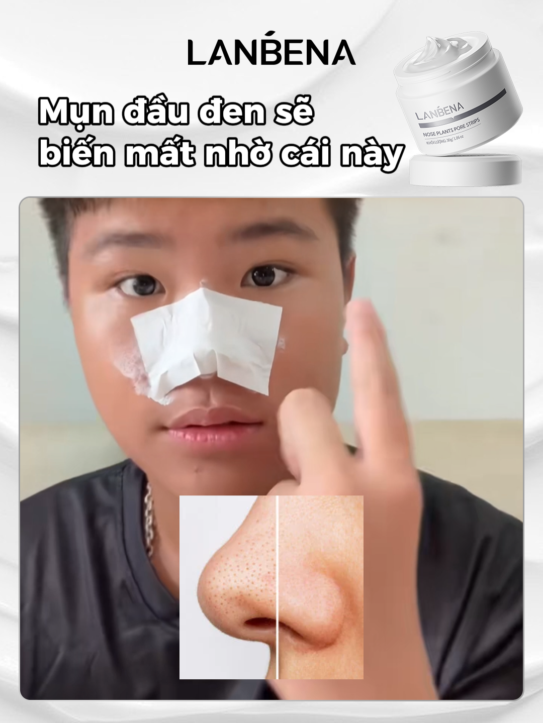 Mũi láng o, sạch trơn mụn đầu đen chỉ trong 15' thôi! #skincareroutine #lotmundauden #skincare #lanbena #lotmun #viral4